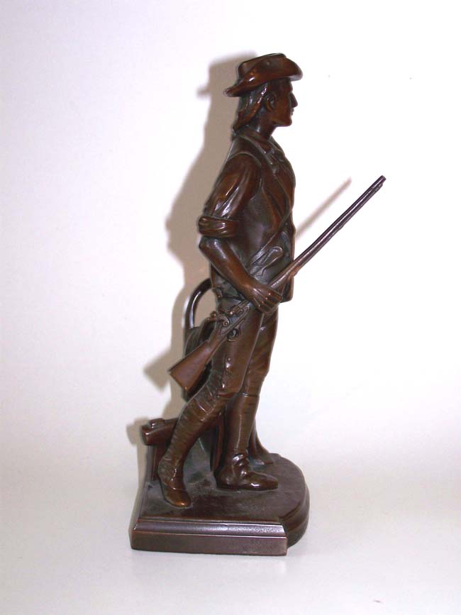 A Fine and Rare Pair of Antique Bookends circa 1930 depicting "The Minutemen of Concord 1775 — image 6